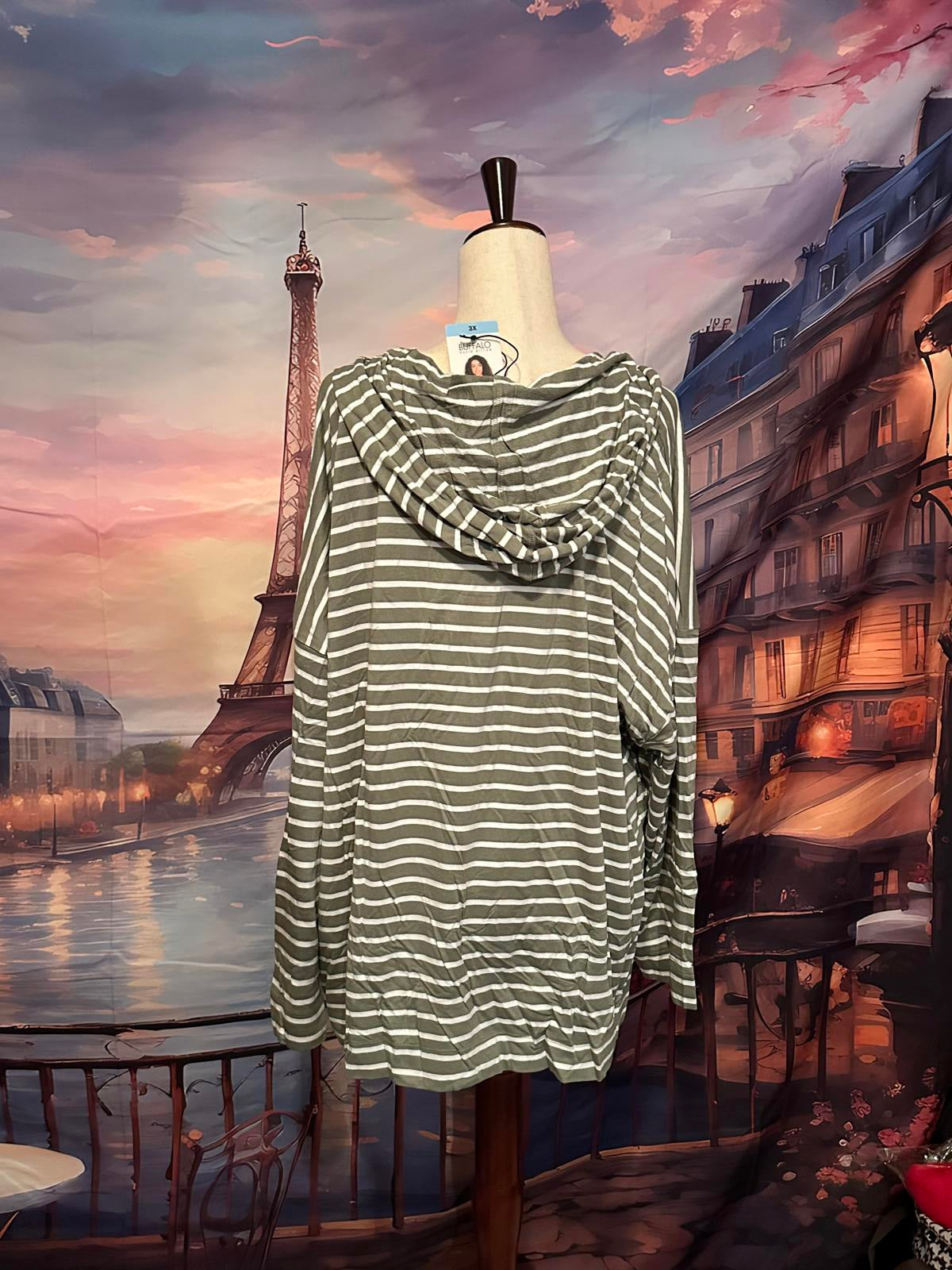 Buffalo David Bitton Women’s Striped Hoodie 3X NWT