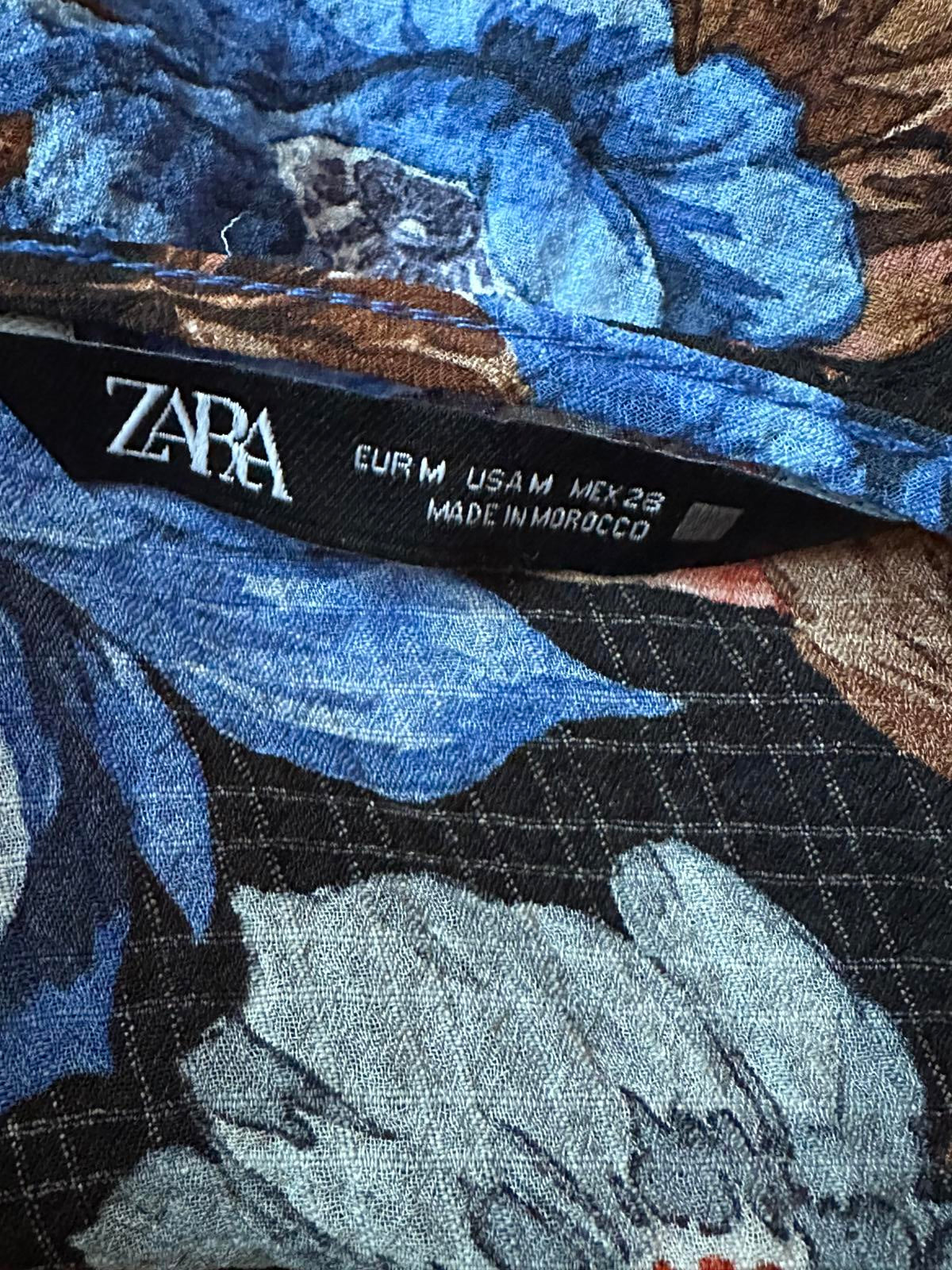Zara Floral Print Mini Dress Deep V-Neck Women’s