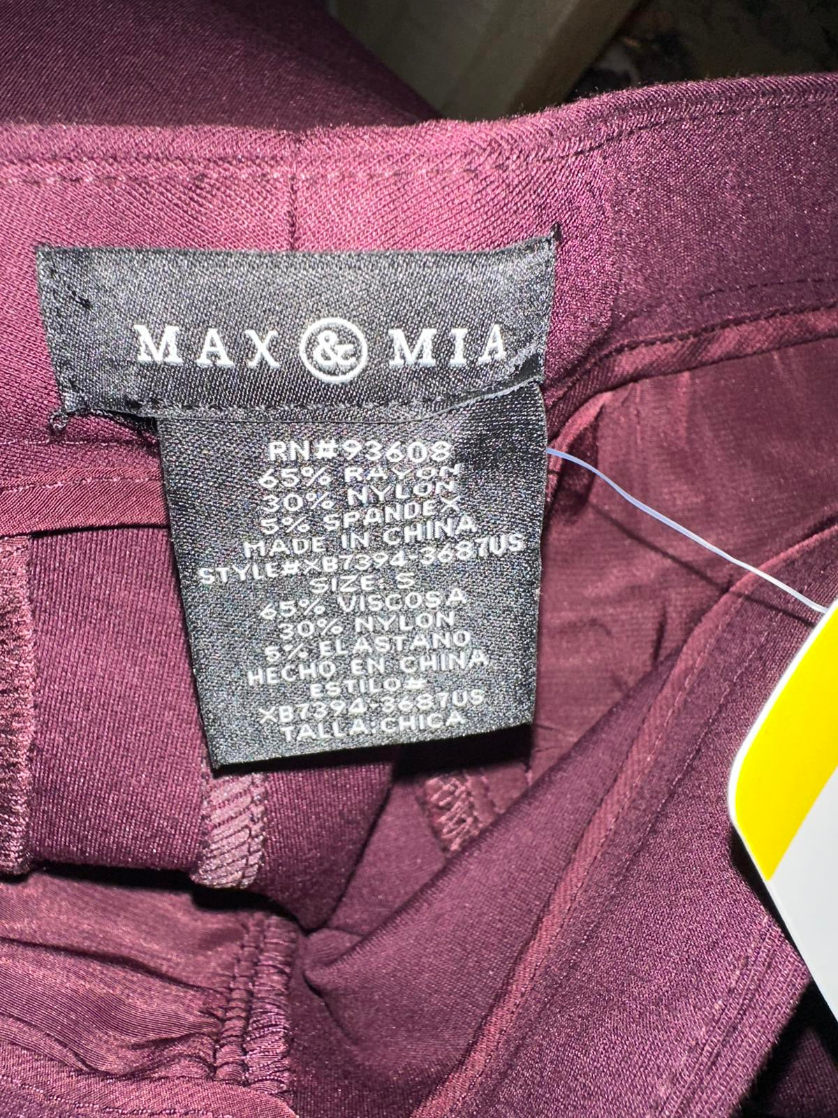 Max & Mia Women’s Burgundy Casual Pants NWT Size S