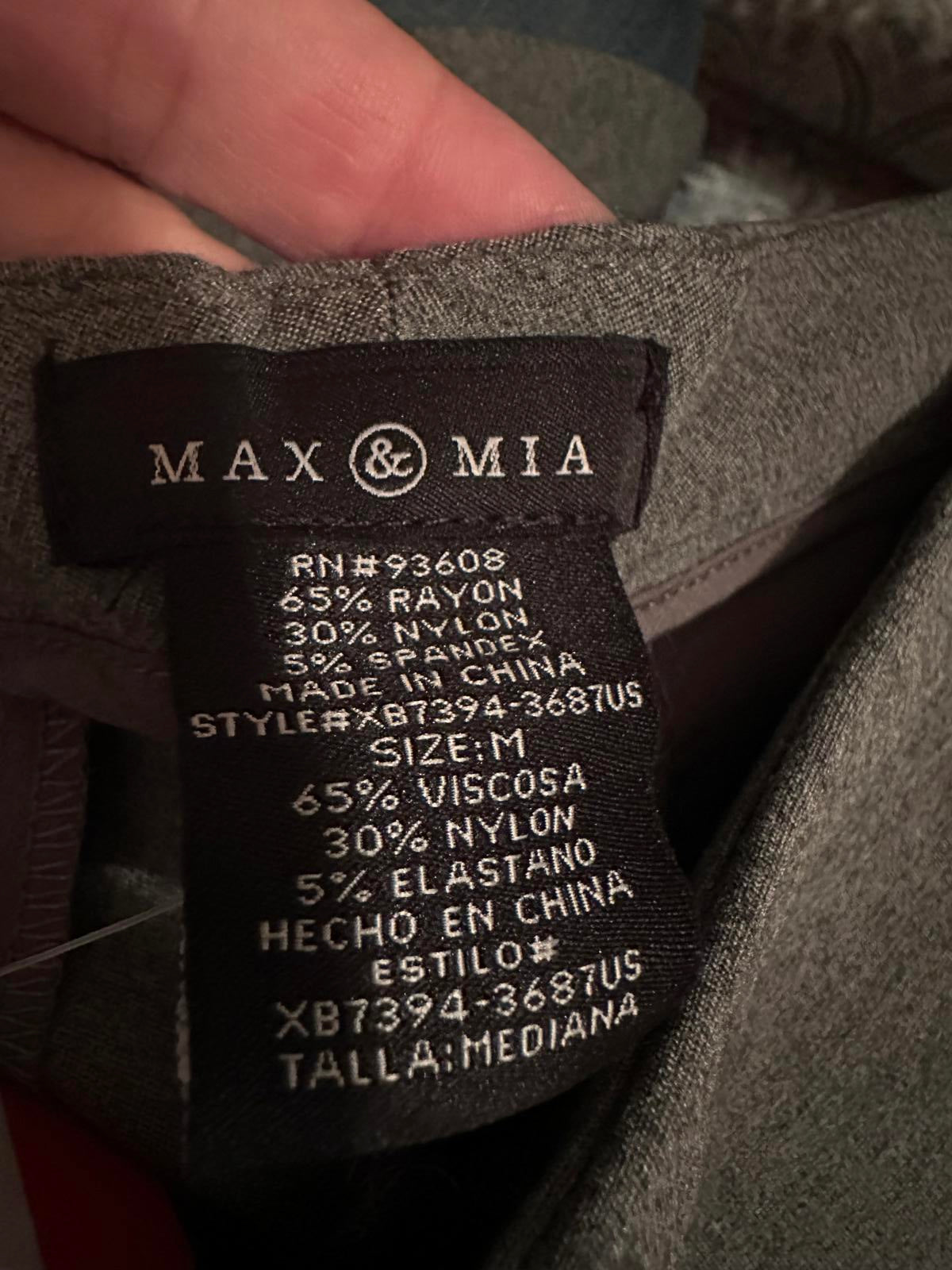 Max & Mia Women’s Gray Rayon Blend Pants Size M NWOT