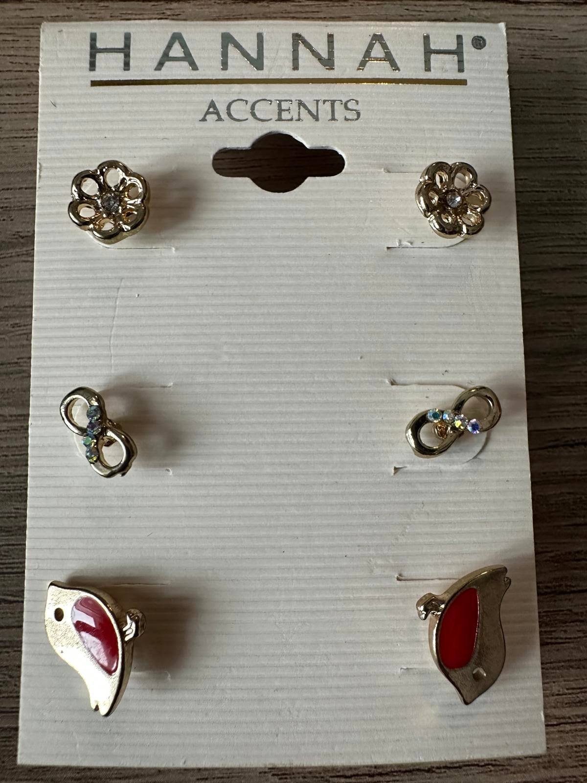 Hannah Accents 9 Pairs Assorted Fashion Earrings NWT