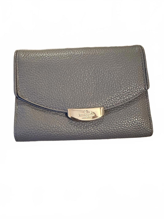 Kate Spade New York Pebbled Leather Wallet Gray Gold