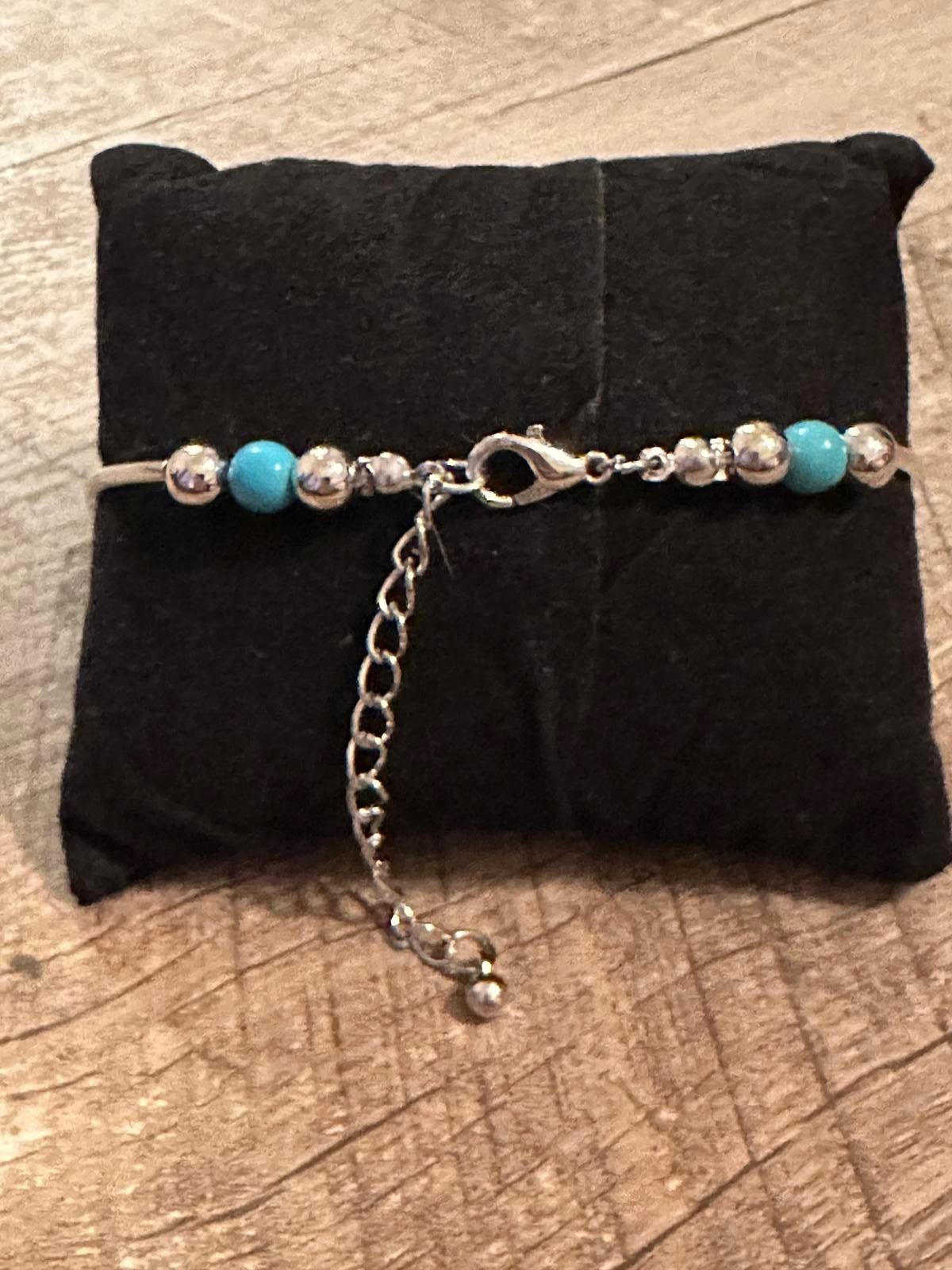 Native Inspired Turquoise and Silver Butterfly Bracelet
