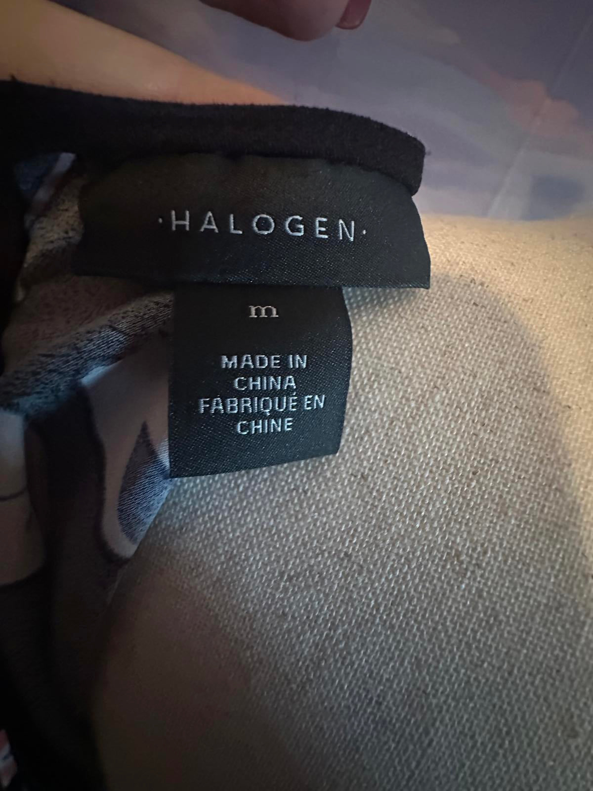 Halogen Black Floral Long Sleeve Dress with Back Tie Detail