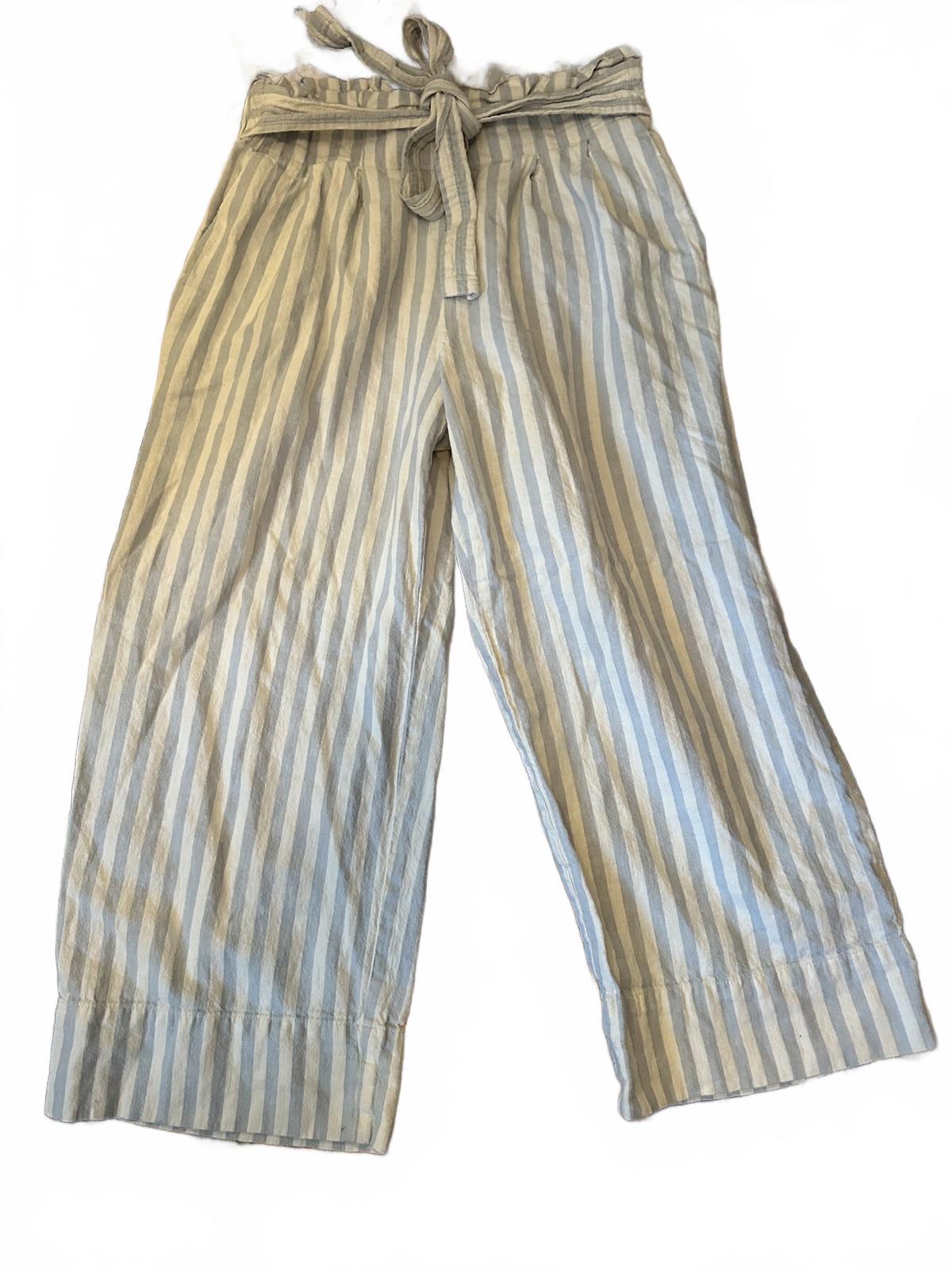 Madewell Women's Striped Wide Leg Pants with Waist Tie