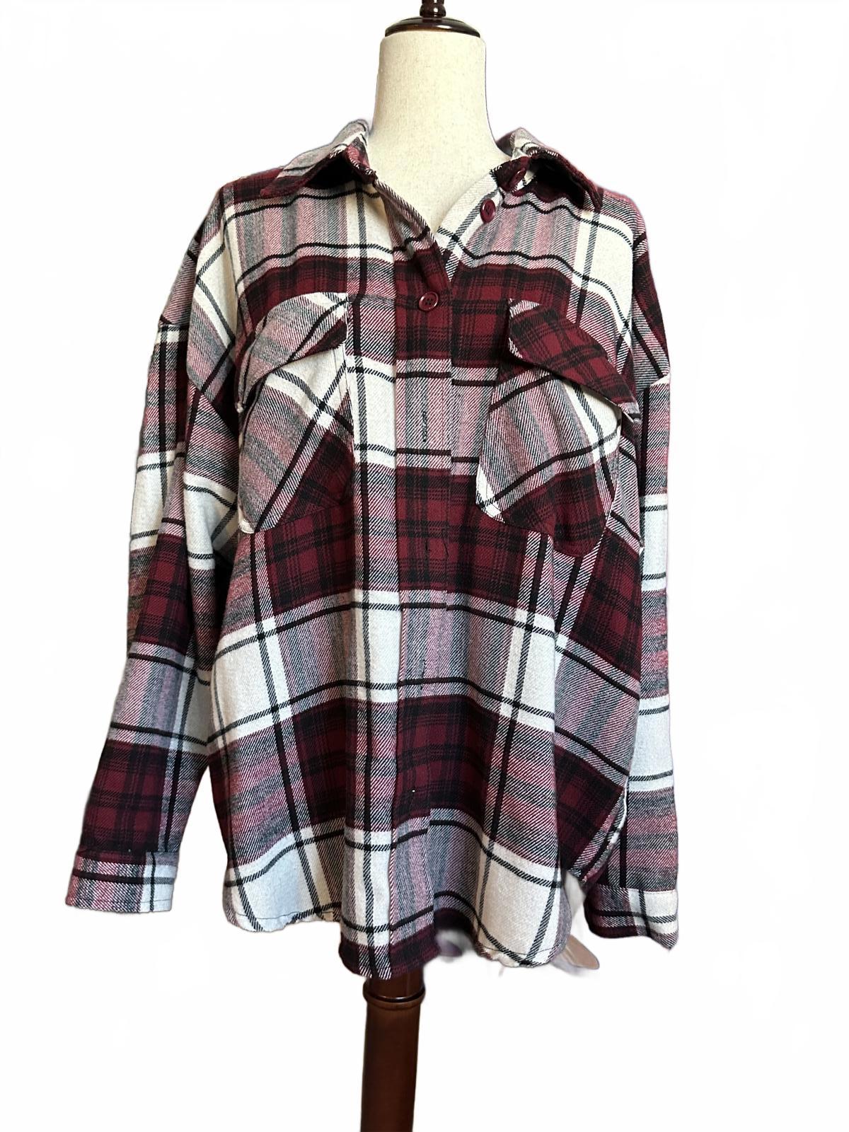 Justify Plaid Button-Up Flannel Shirt XL
