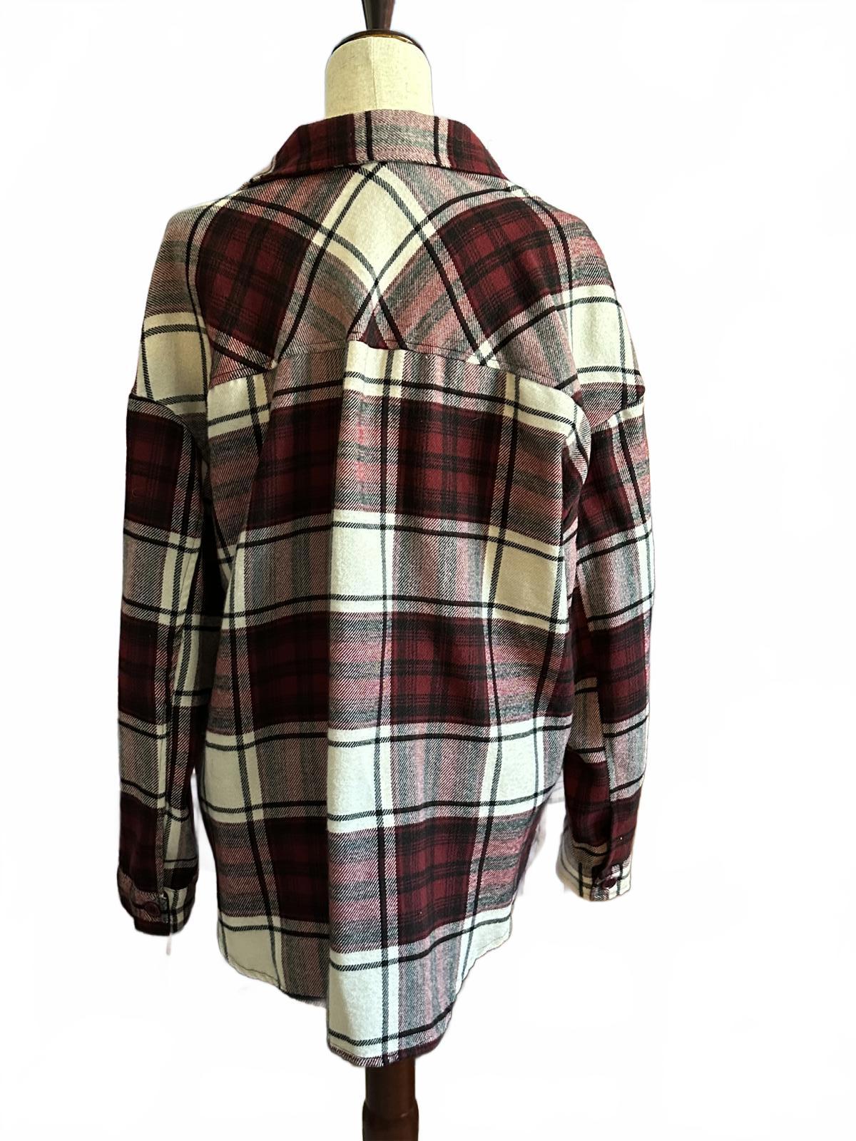 Justify Plaid Button-Up Flannel Shirt XL