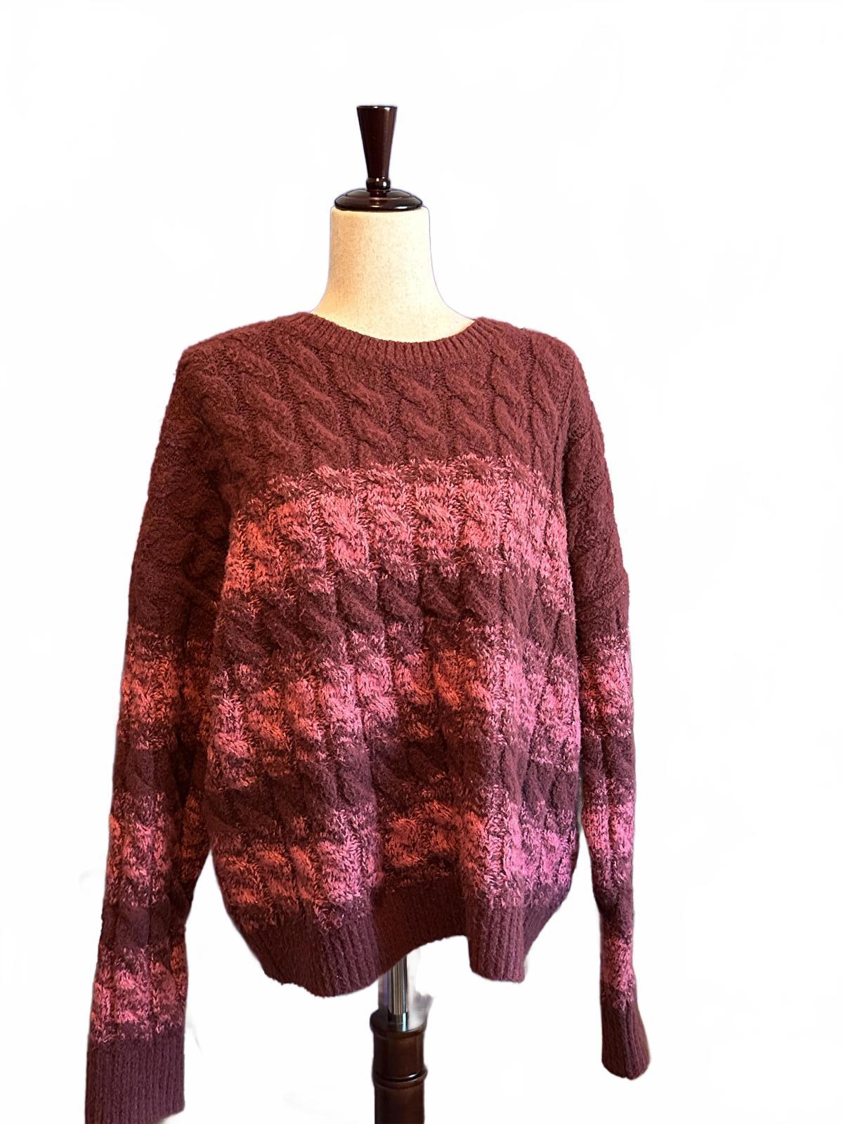 Open Edit Women's Cable Knit Sweater, Size 2X
