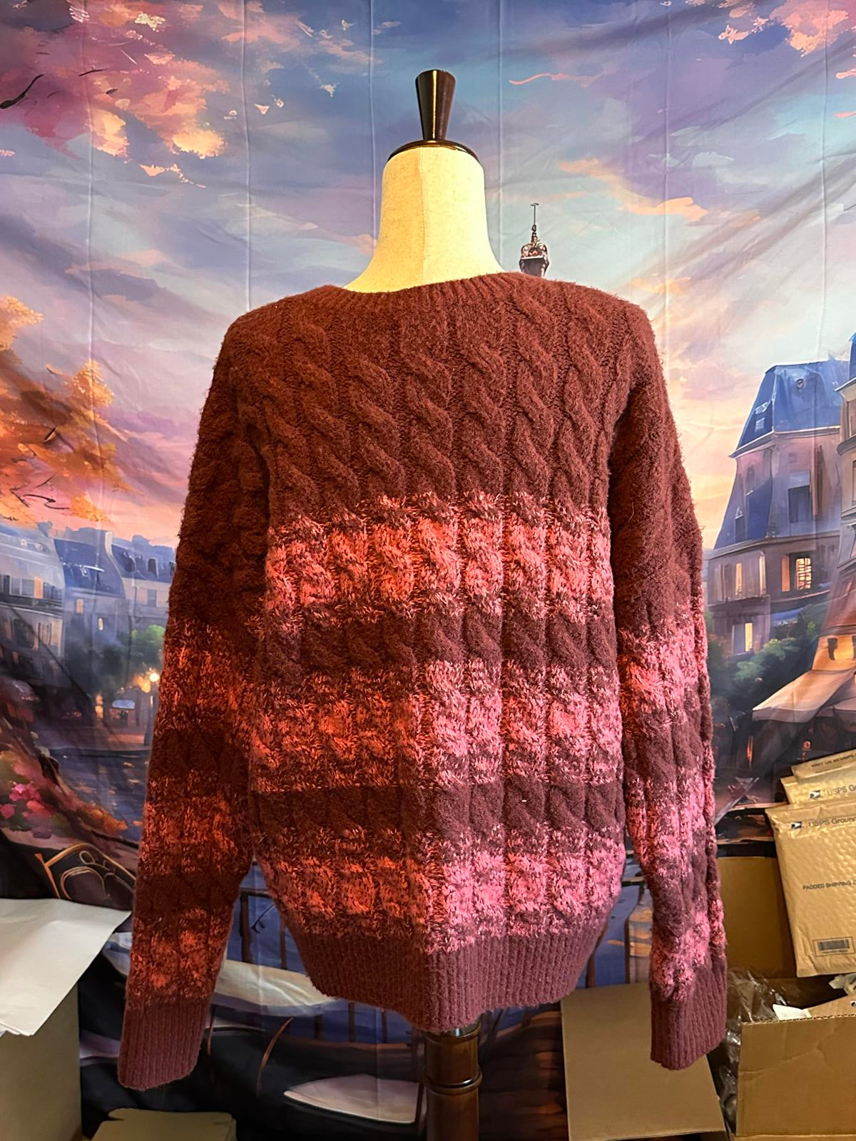 Open Edit Women's Cable Knit Sweater, Size 2X