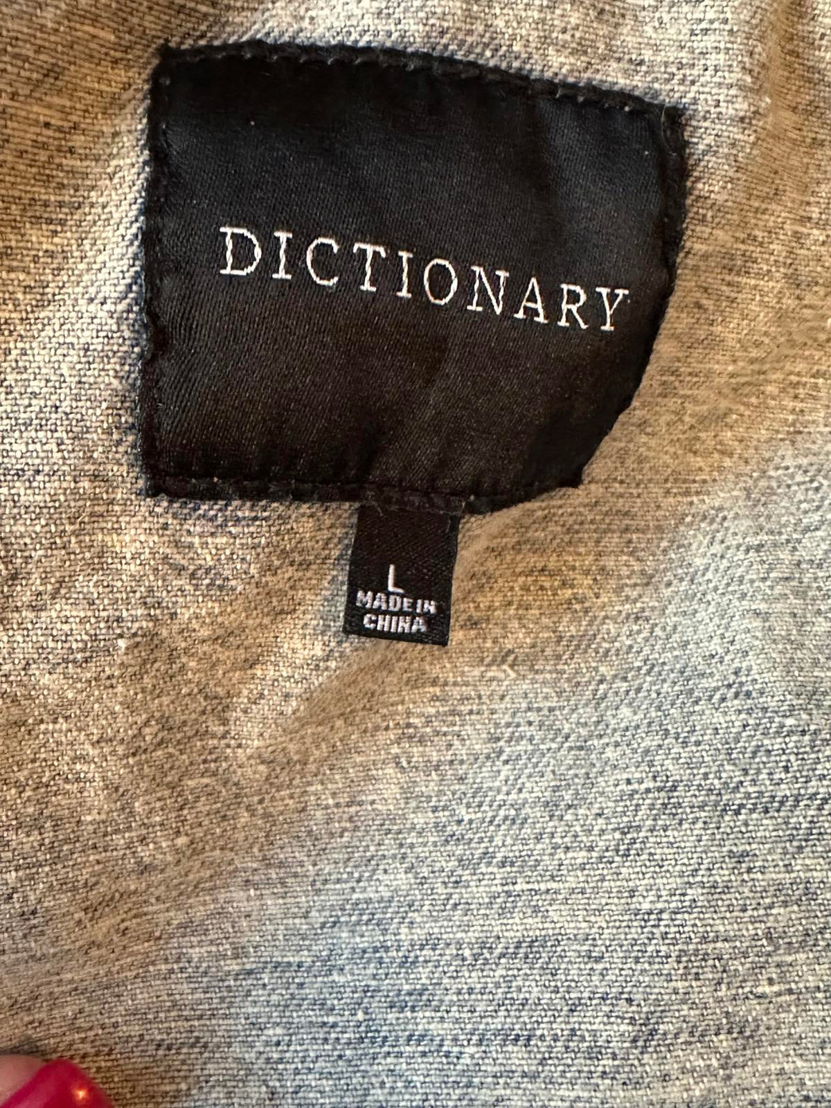 DICTIONARY Vintage Y2K Acid Wash Belted Denim Jacket Coat