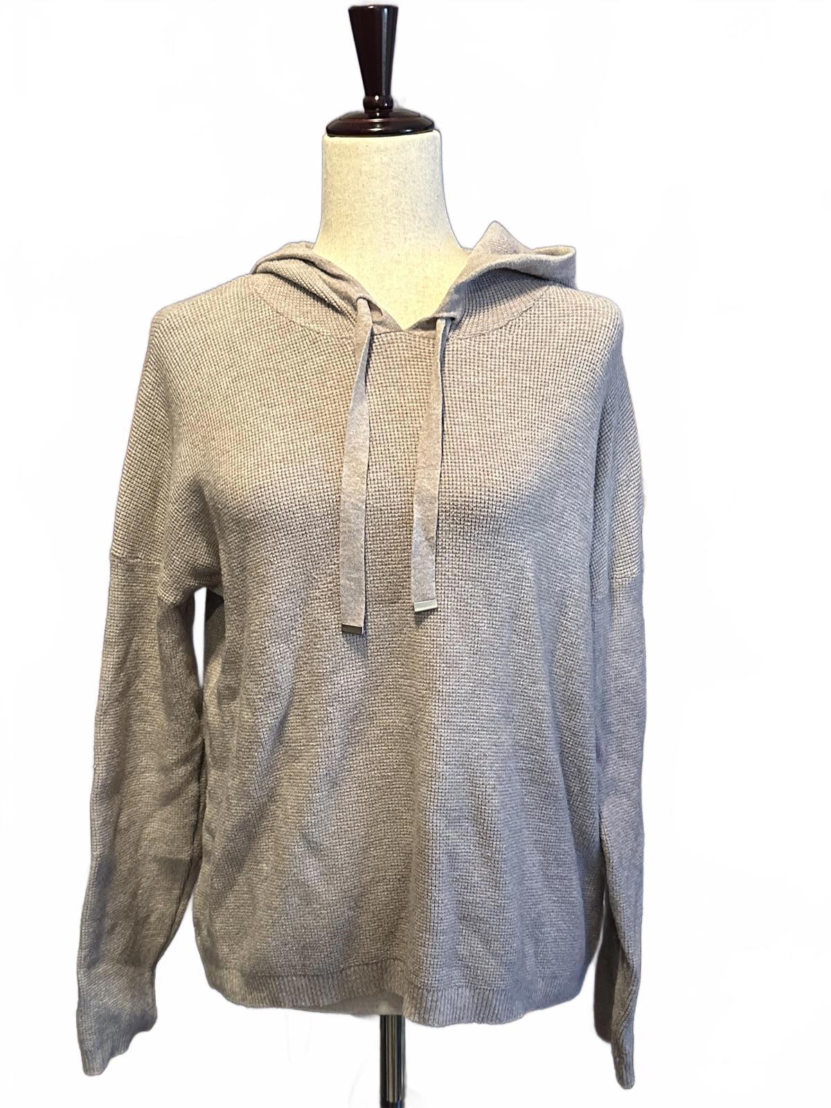 Cyrus Women's Light Grey Knit Hoodie Sweater Size L