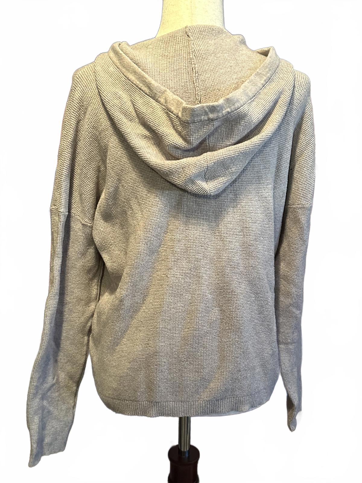 Cyrus Women's Light Grey Knit Hoodie Sweater Size L