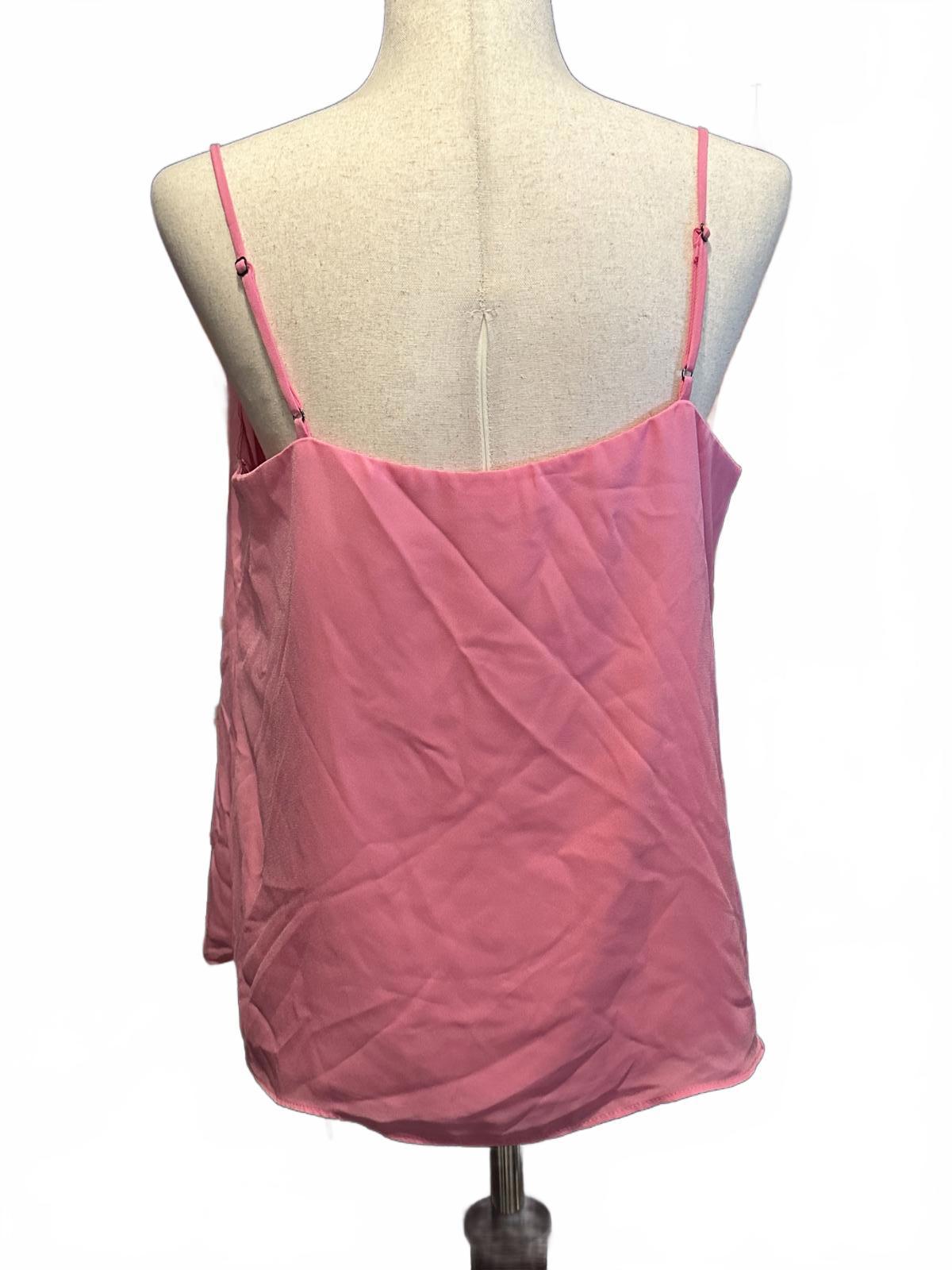 Socialite Women's Pink Lace Trim Camisole Tank Top