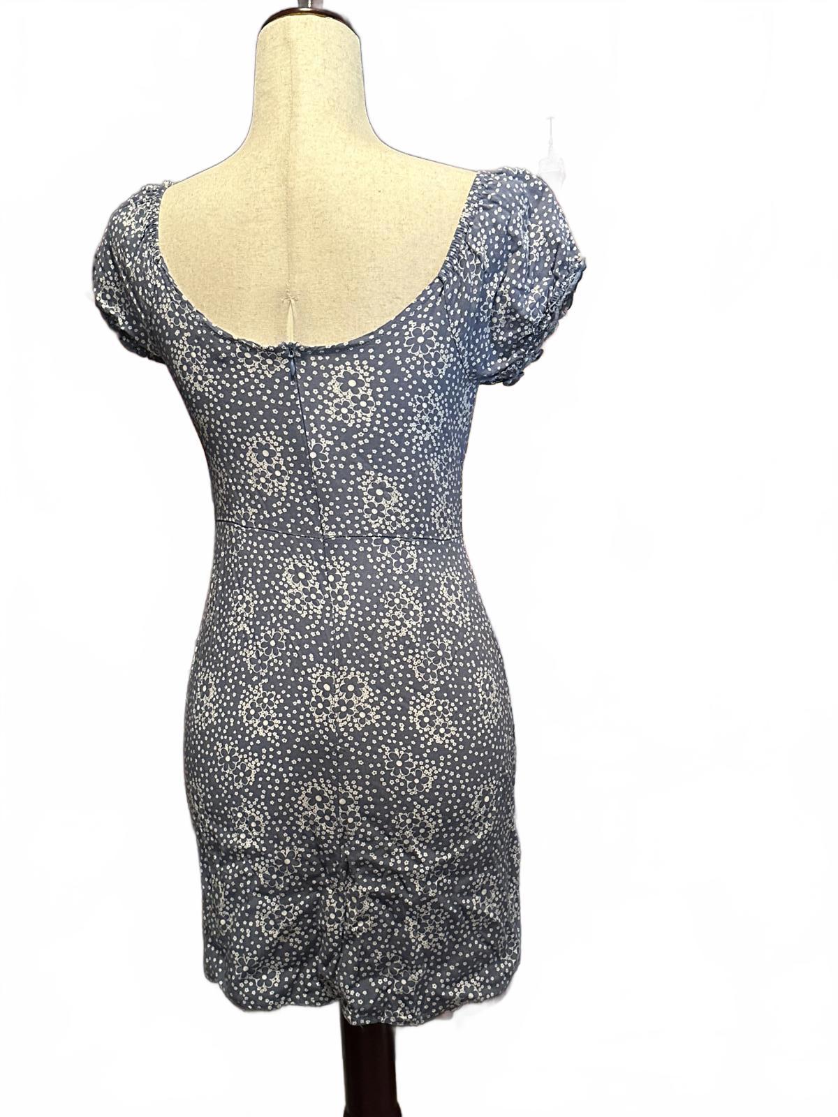 L.A. Hearts Blue Floral Puff Sleeve Casual Dress Size S