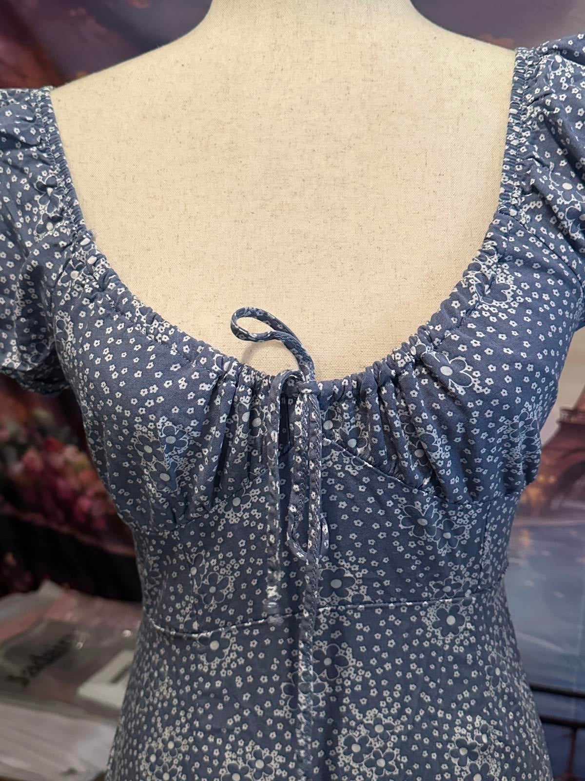 L.A. Hearts Blue Floral Puff Sleeve Casual Dress Size S