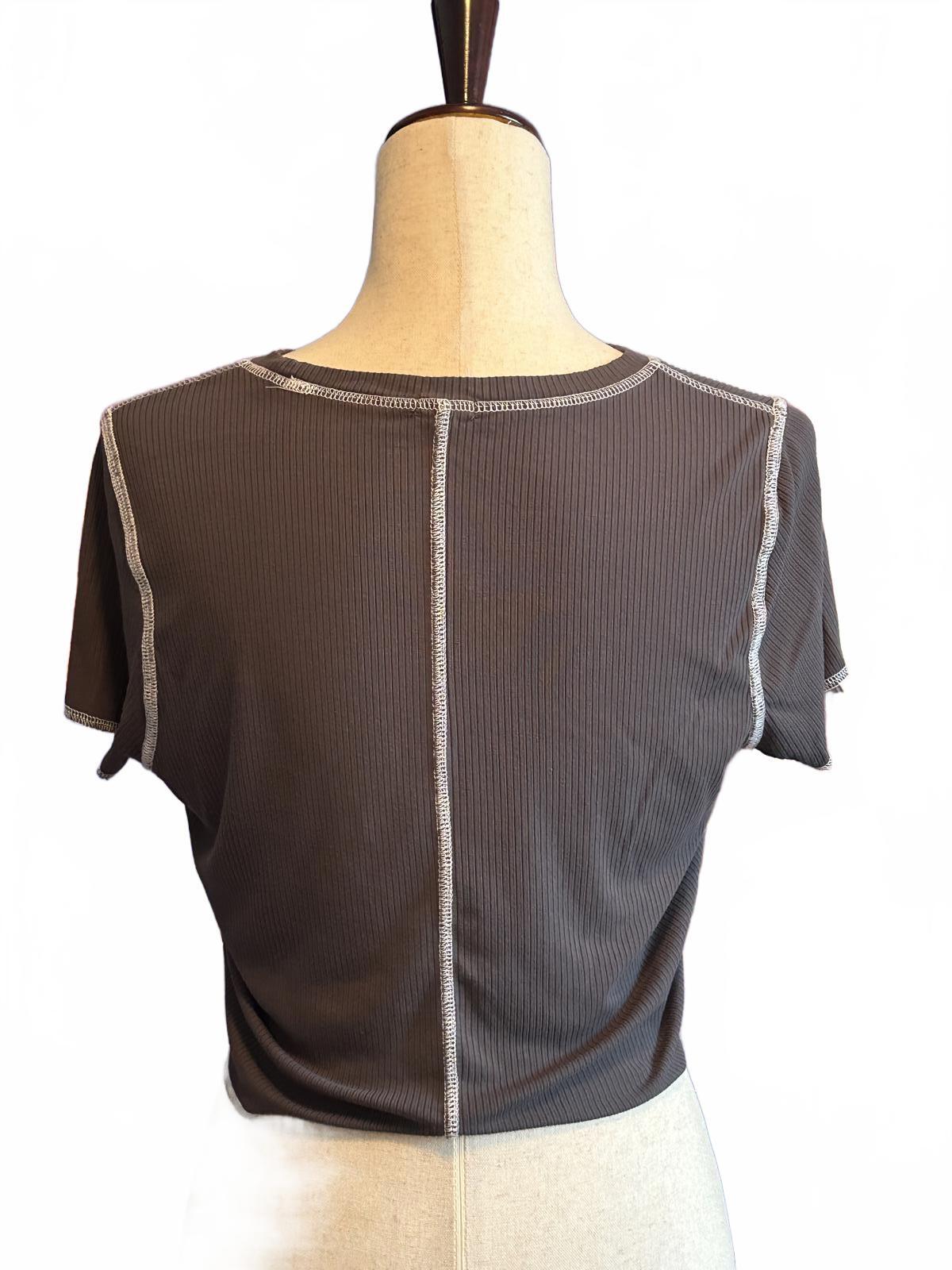Garage Women's Ribbed Short Sleeve Crop Top XL