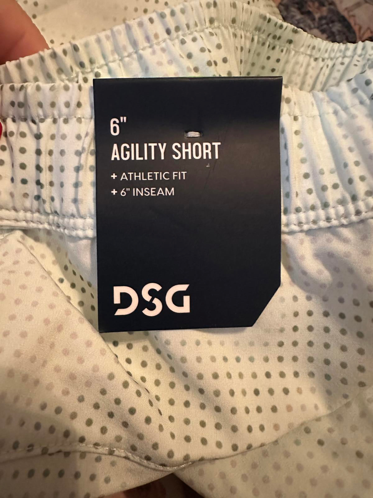 DSG 6" Agility Athletic Shorts Mint Candy Dot Ombre, XXL