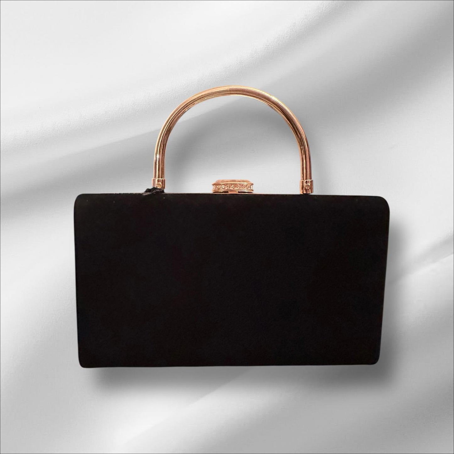 House of Harlow 1960 Black Velvet Handbag Gold Handle NWT