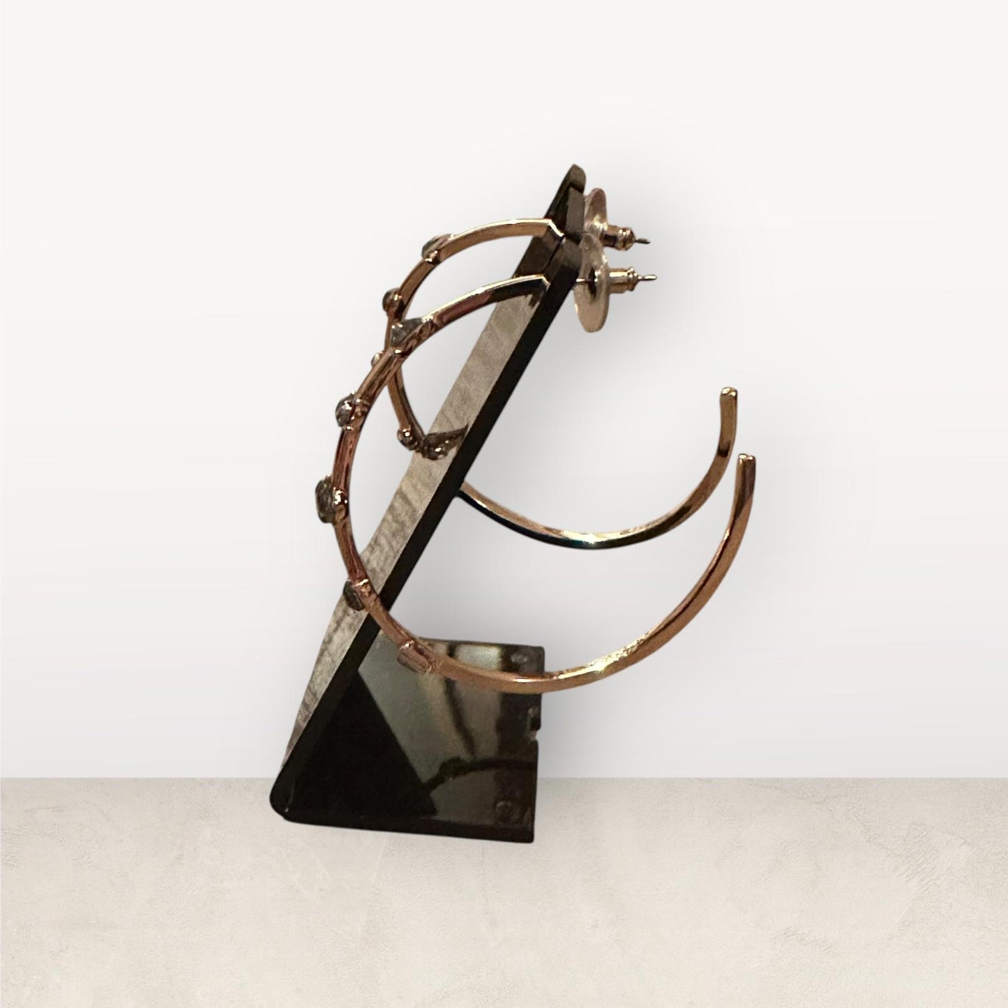 Karl Lagerfeld Elegant Gold-Tone Hoop Earrings with Crystals