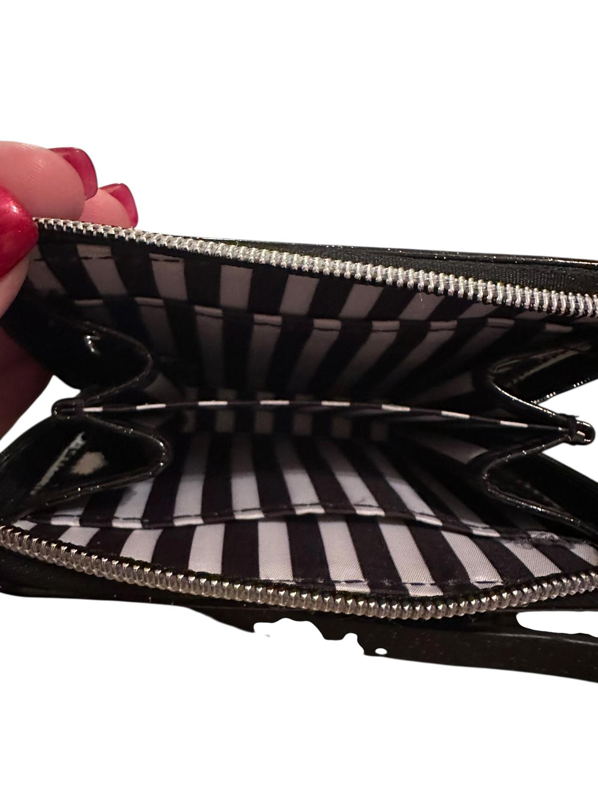 Marc Tetro Black Glitter Boston Terrier Wristlet Wallet