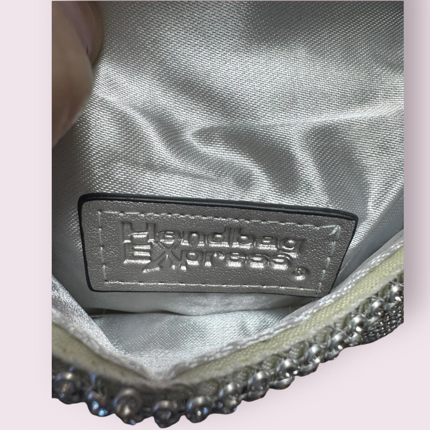 Handbag Express Silver Rhinestone Evening Crossbody Bag