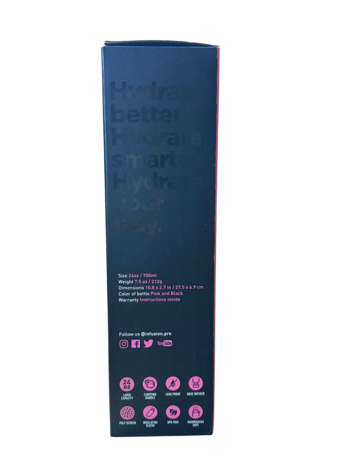 InfusionPro Fruit Infuser Water Bottle 24 oz Set of 2