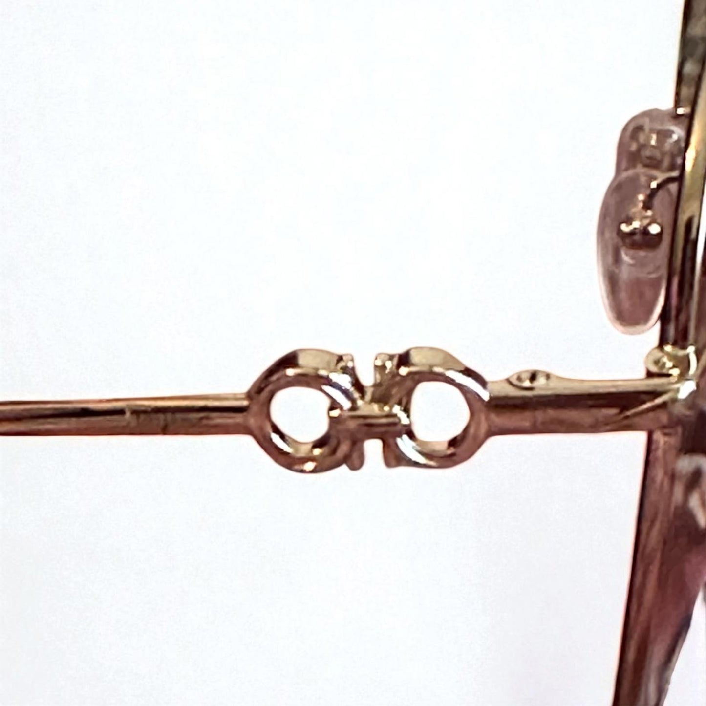 Ferragamo Gold Frame Sunglasses w/Brown Gradient Lenses
