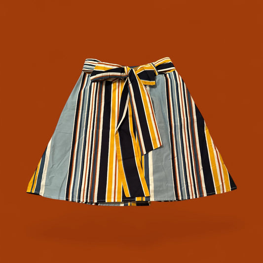 Cremieux Women's Striped A-Line Skirt with Waist Tie