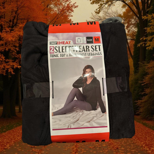 32 Degrees Women’s 2-Piece Sleepwear Set Medium Black