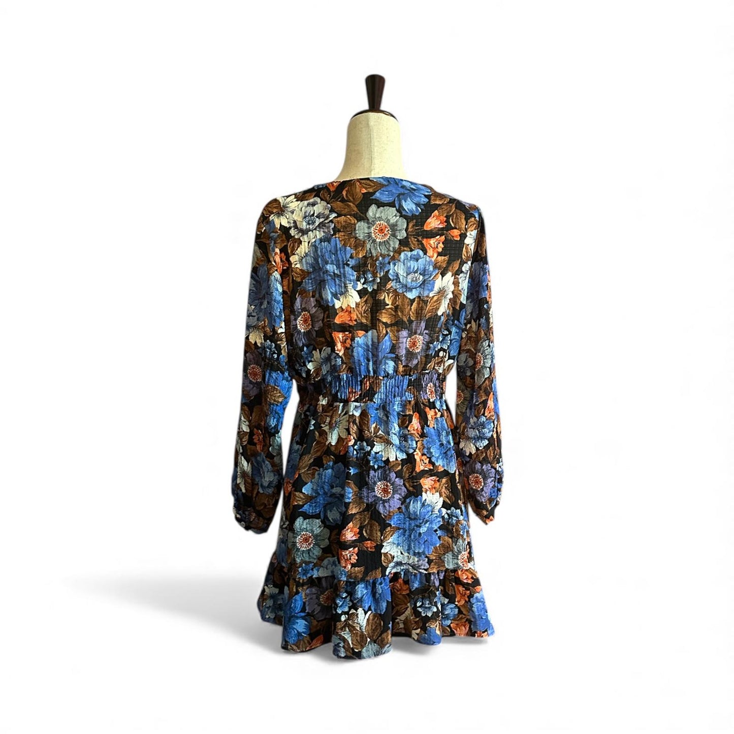 Zara Floral Print Mini Dress Deep V-Neck Women’s