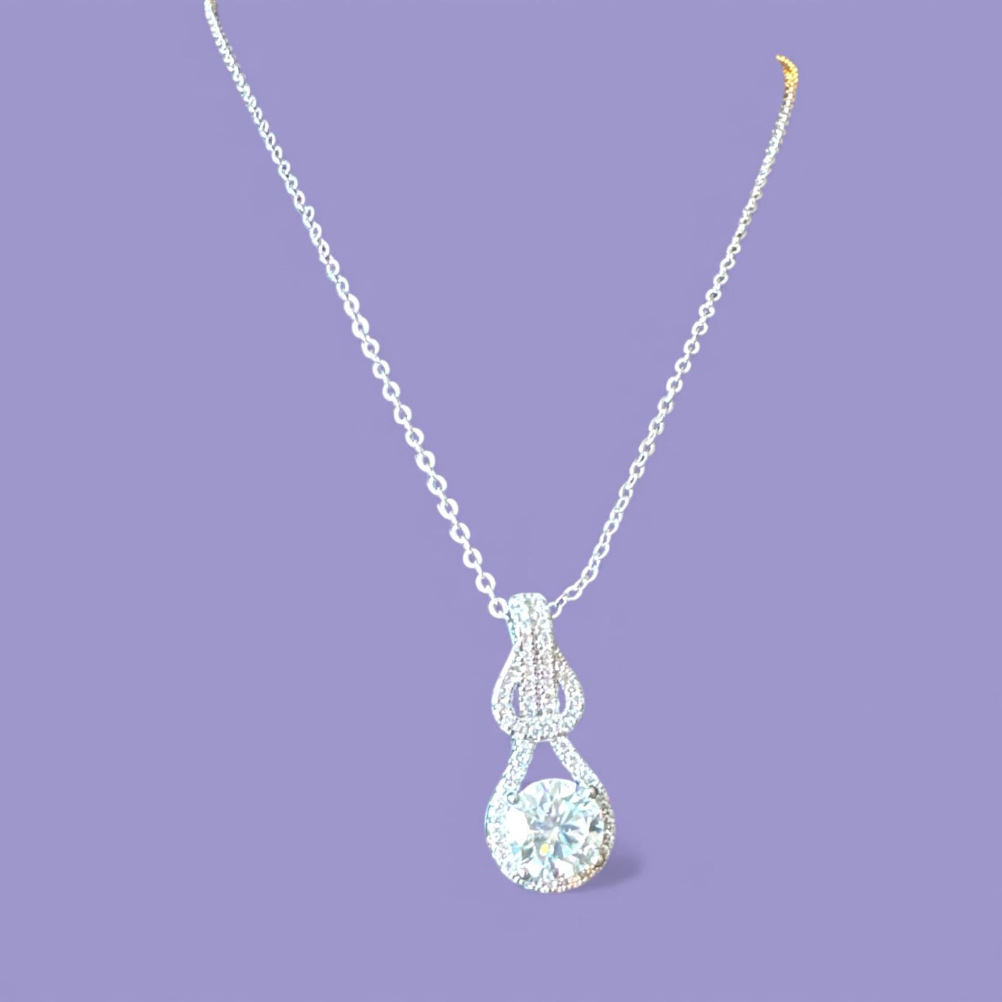 Moissanite Pendant Necklace w/ COA Sterling Silver