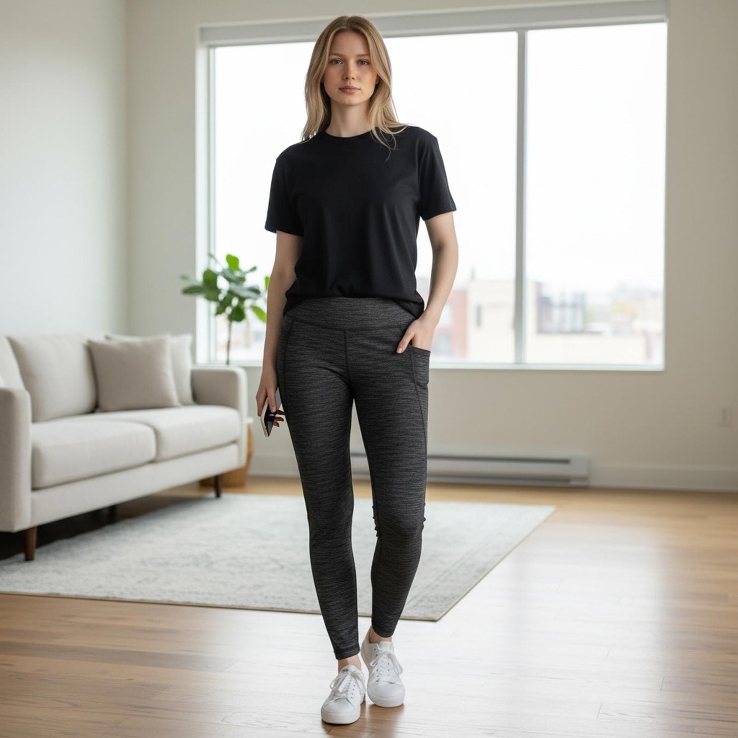 Mondetta High-Waisted Leggings with Pockets Size Small