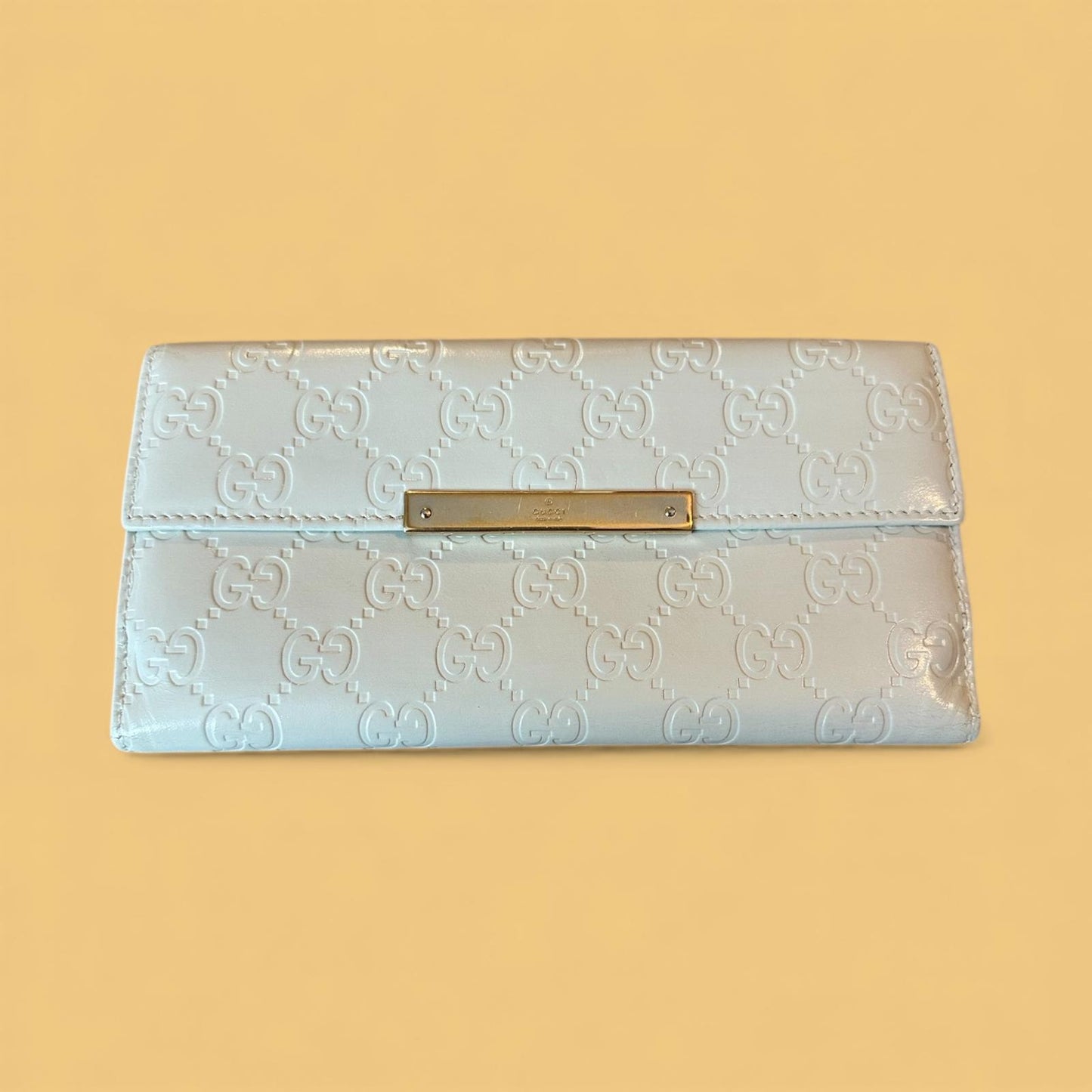 Gucci Cream Guccissima Leather Wallet Women’s Designer EUC