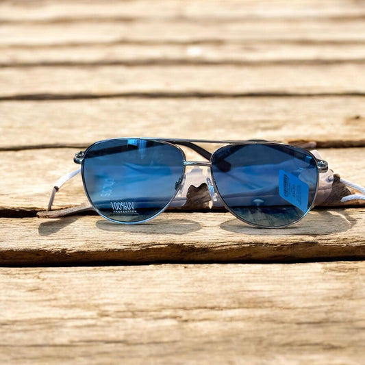 Chico's Stylish Aviator Blue Lens Sunglasses
