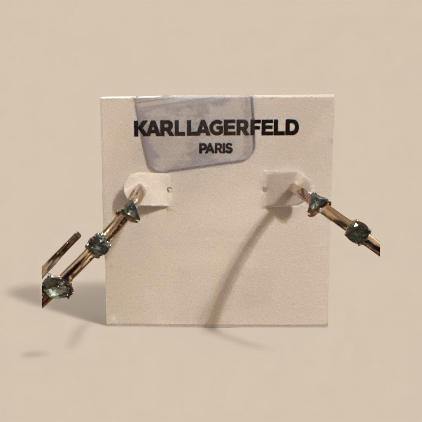 Karl Lagerfeld Elegant Gold-Tone Hoop Earrings with Crystals