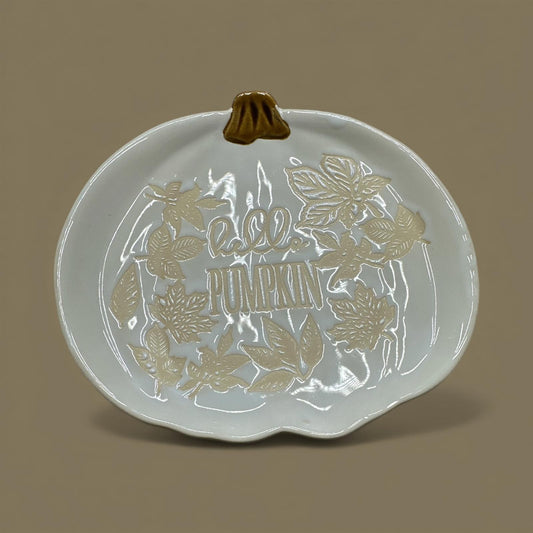 Decorative Fall Pumpkin Shaped Ceramic Plate
