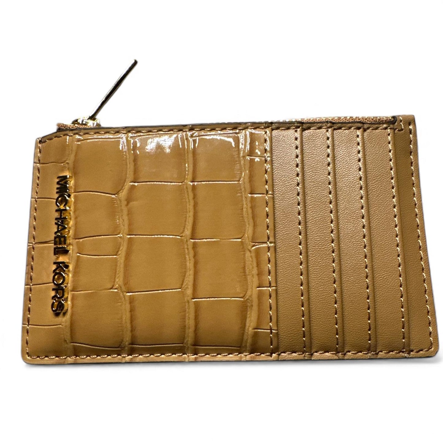 Michael Kors Tan Croc-Embossed Leather Cardholder