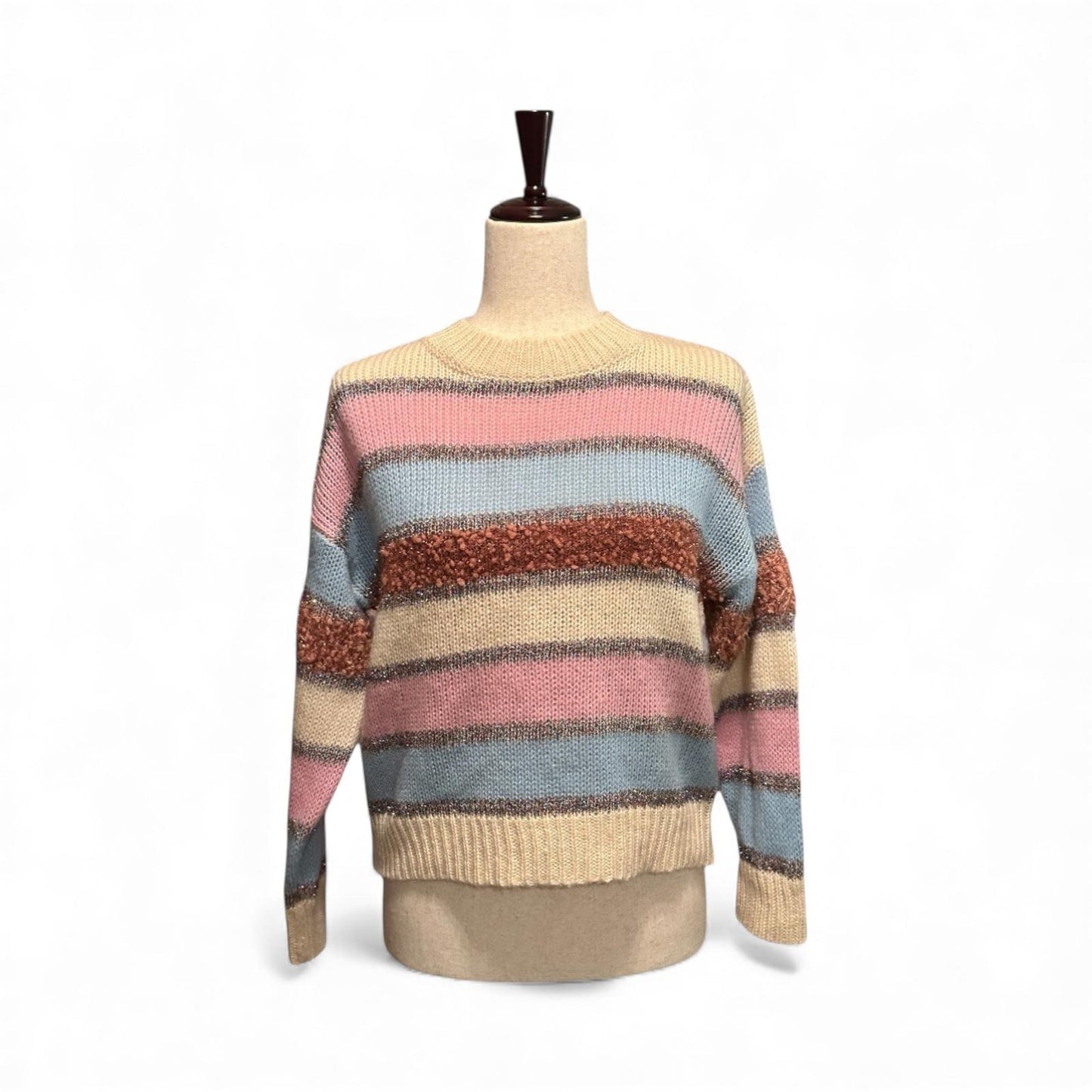 Cotton Emporium Striped Crew Neck Sweater Size XS