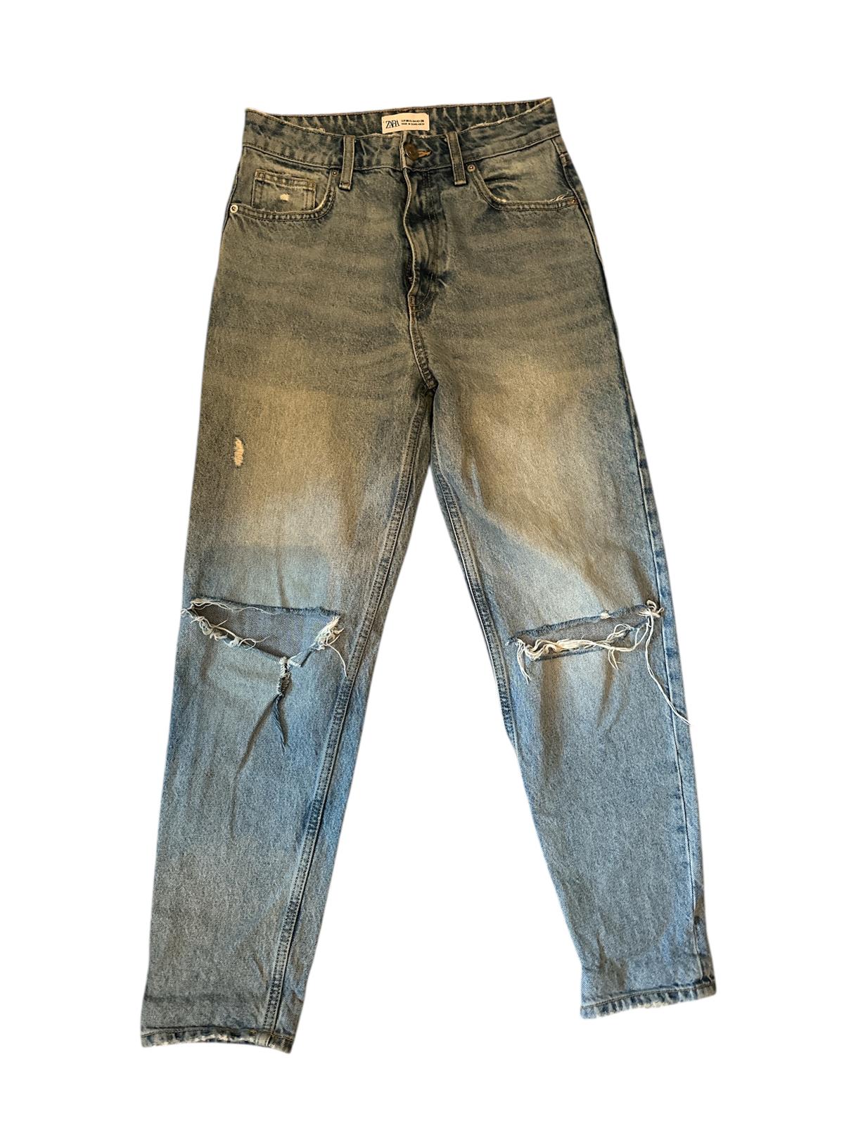 ZARA Distressed Denim Jeans Size 4