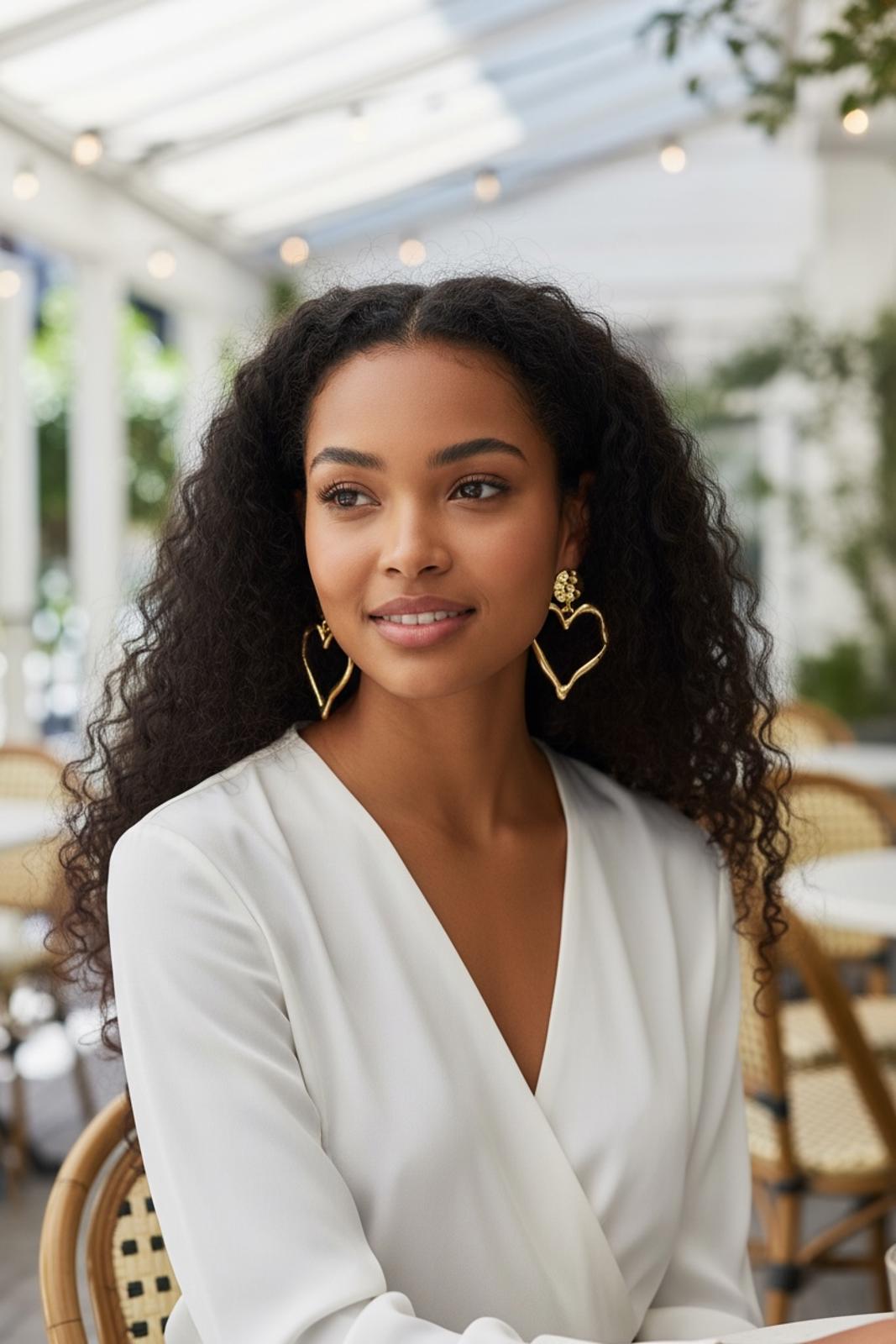 Gold Heart Shaped Drop Earrings