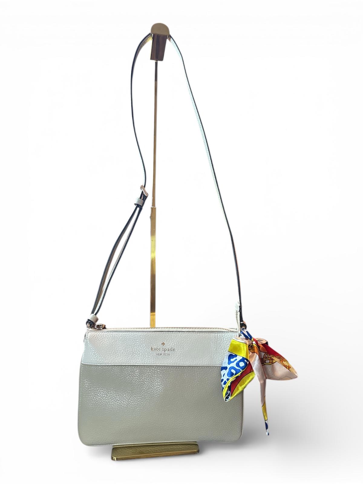 Kate Spade Two-Tone Leather Crossbody Bag with Scarf Accent