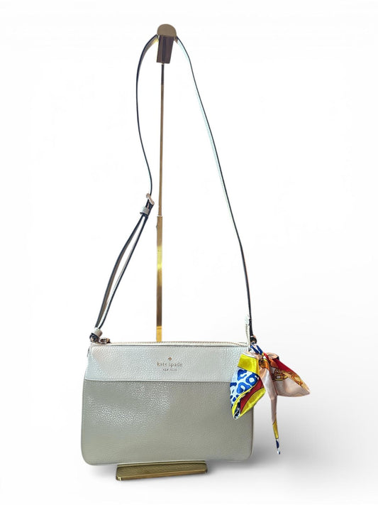 Kate Spade Two-Tone Leather Crossbody Bag with Scarf Accent