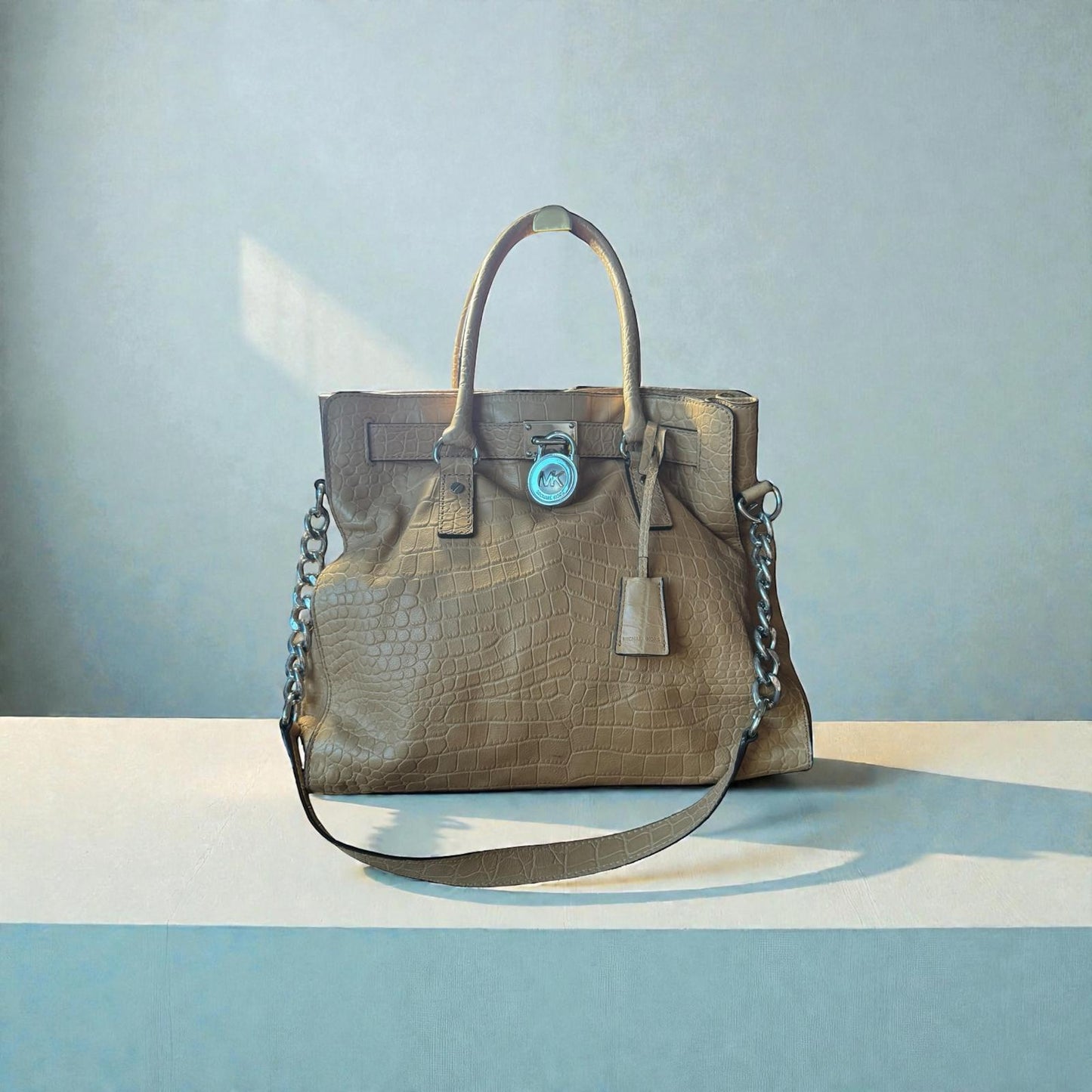MICHAEL Michael Kors Taupe Croc-Embossed Handbag