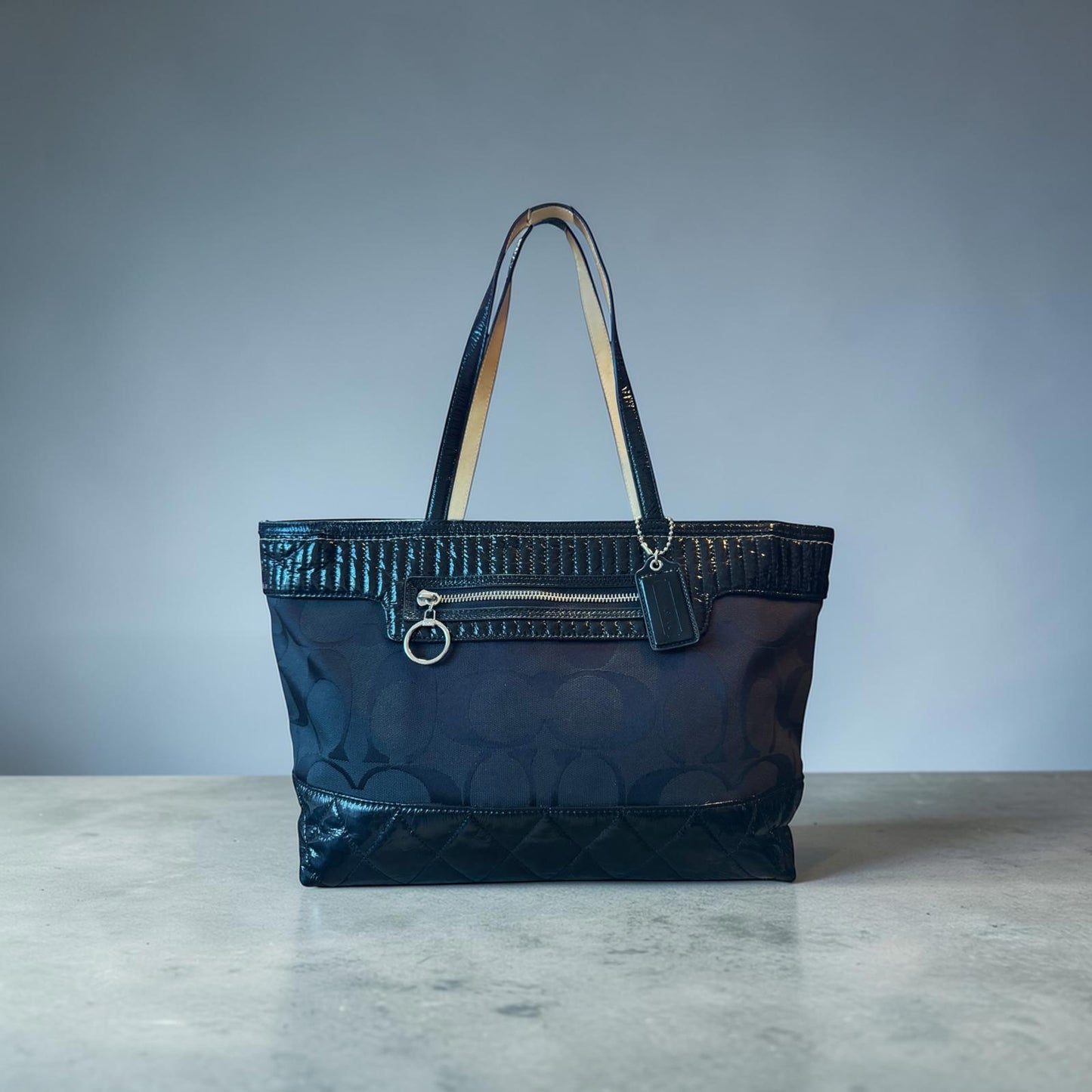 Coach Poppy Signature Glam Tote Patent Quilted Y2K