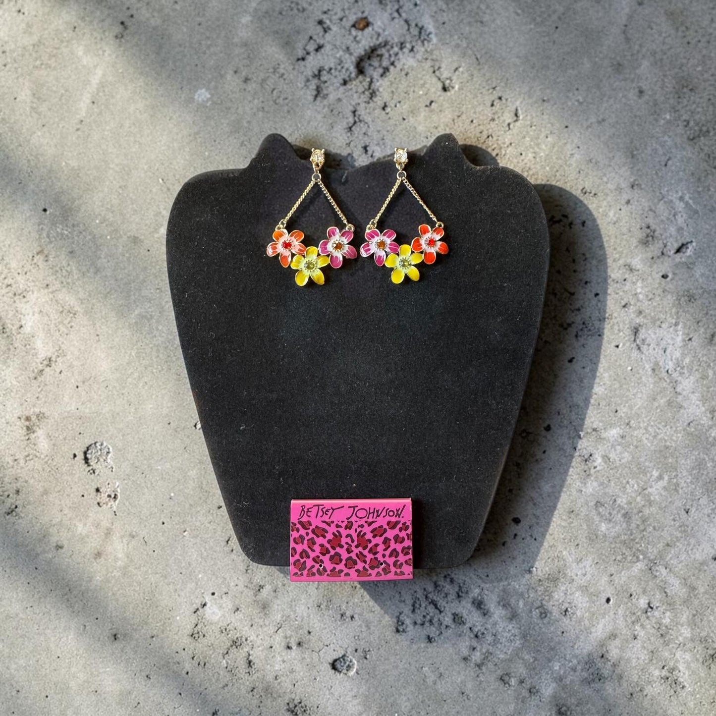 Betsey Johnson Floral Drop Earrings