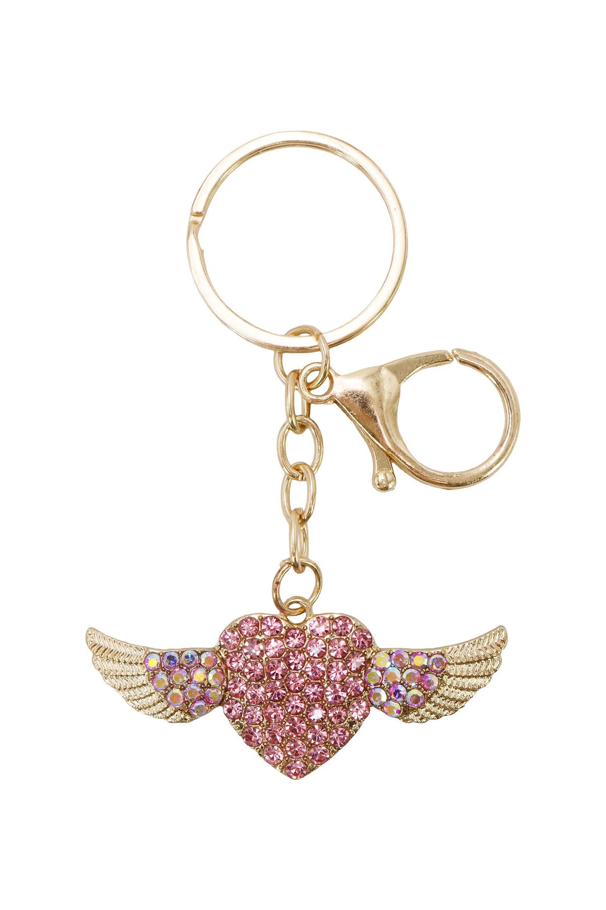 Winged Heart Bling Crystal Rhinestone Key Chain: ASSORTED / ONE SIZE