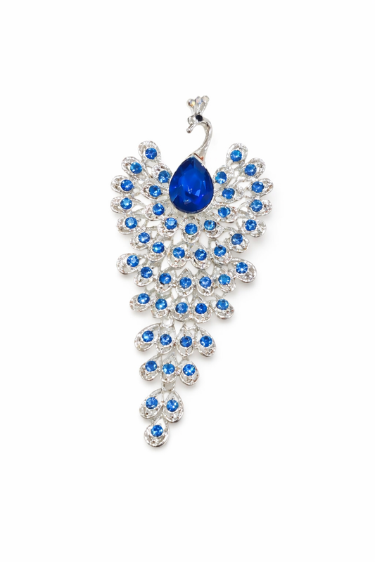 Majestic Crystal Peacock Brooch Pin: A1