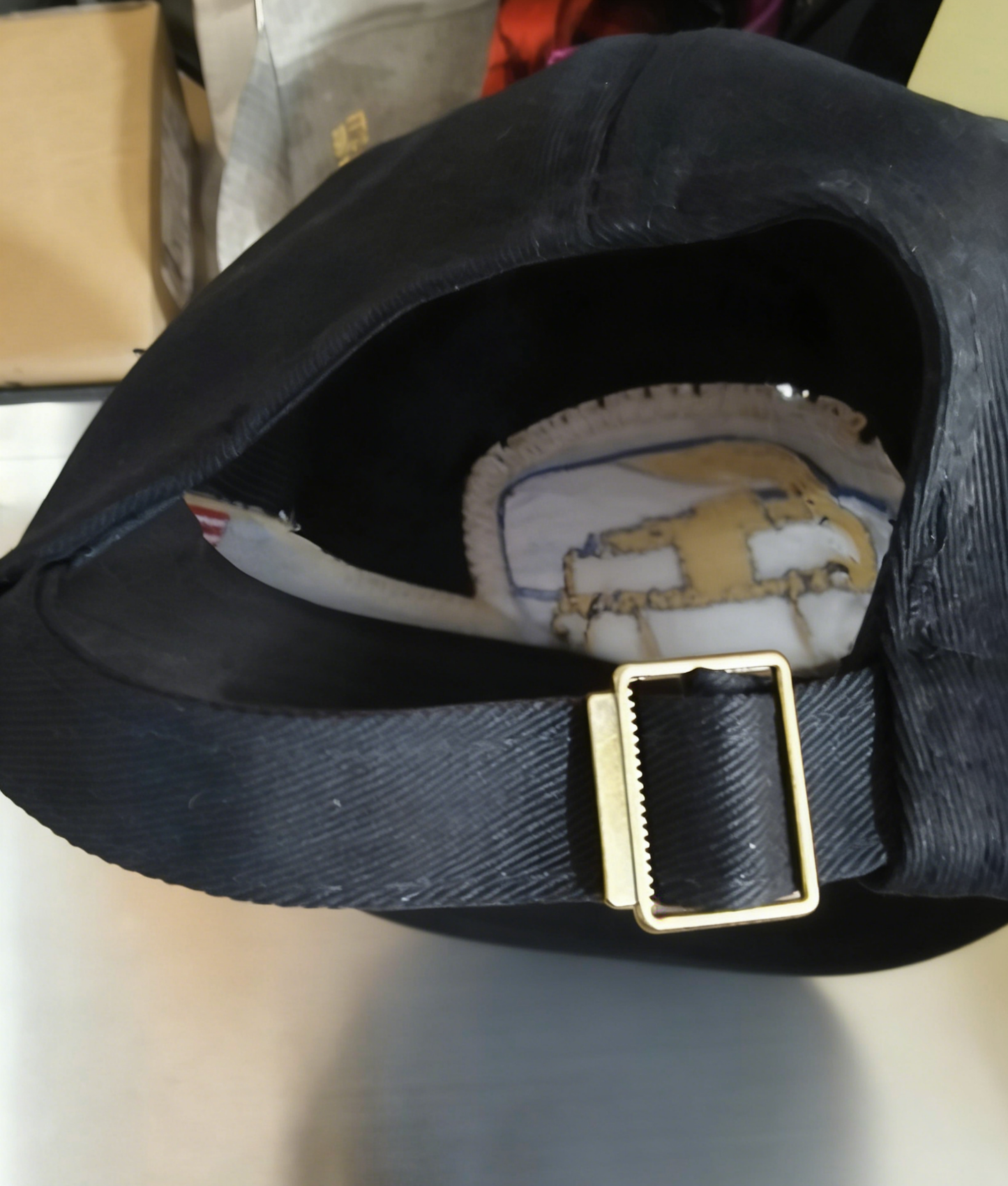 250th Anniv DD-214 Liberty Bell Embroidered Baseball Cap: Black / M