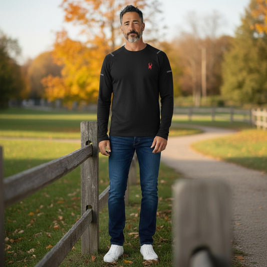 Spyder Men's Long Sleeve Activewear Shirt - Black XXL