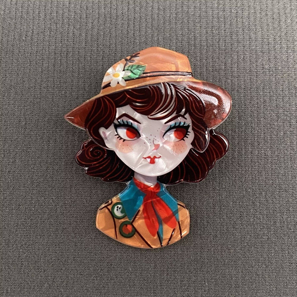 Halloween Vampire Girl Brooch